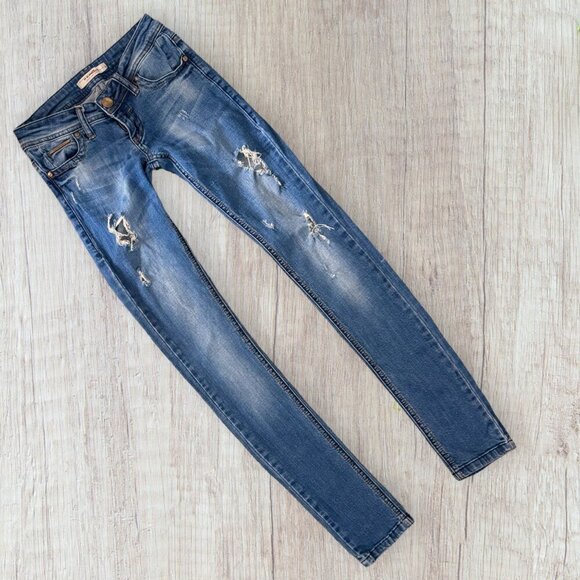 REPLUS Stretch Denim Low Rise Skinny Distressed Denim Jeans Made In Turkey 27 - Picture 1 of 8